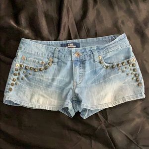 Shorts with rhinestones